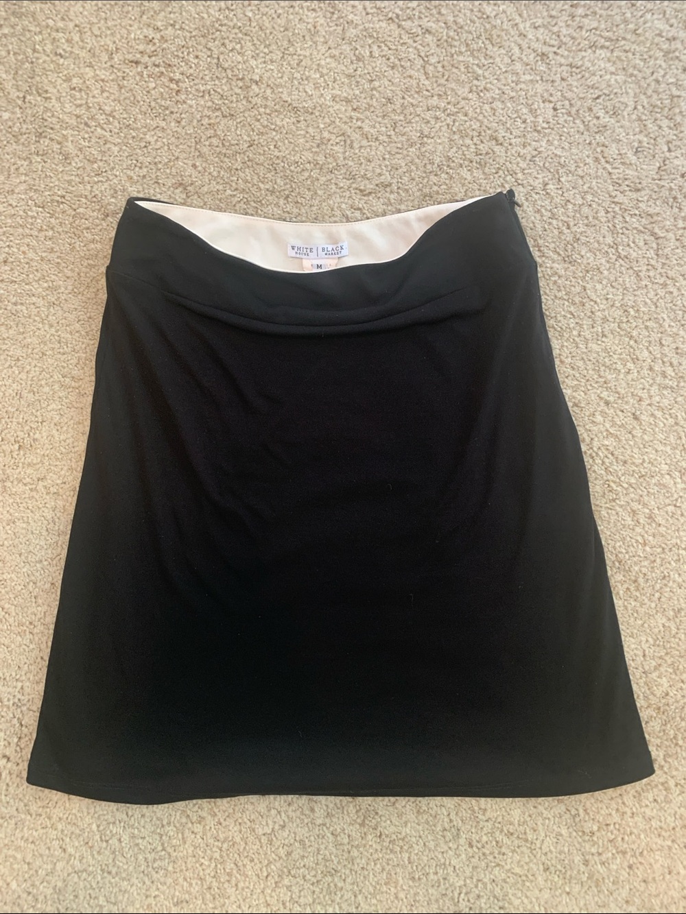 White House Black Market Black A-Line Knit Skirt